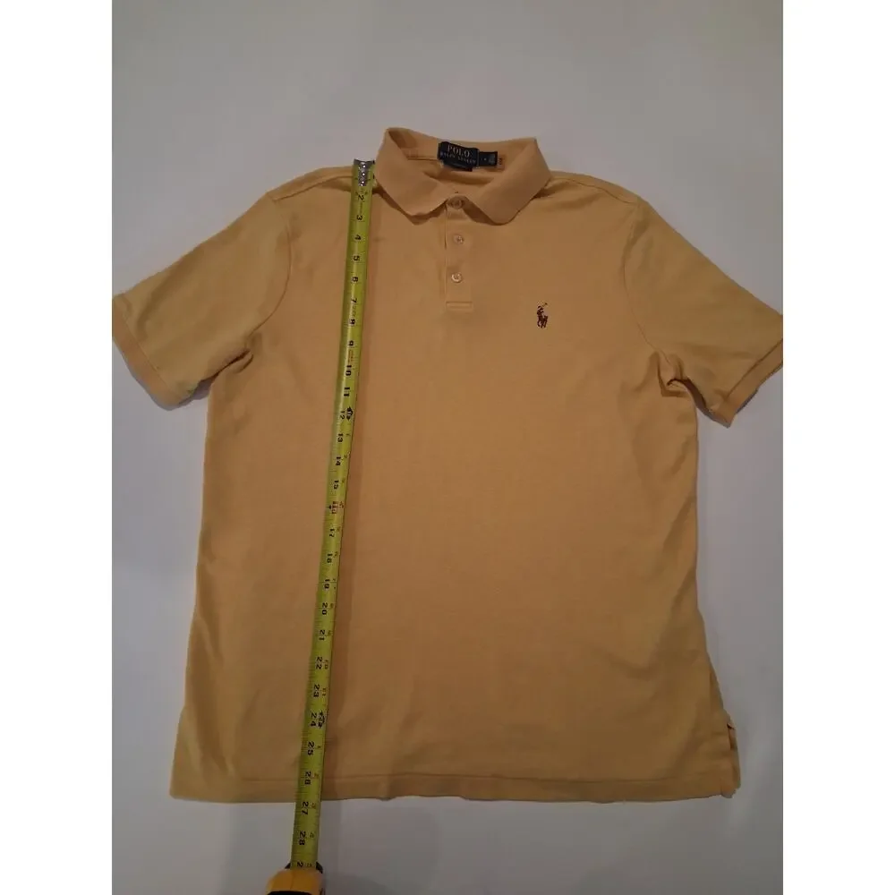 Polo Ralph Lauren Classic Fit Mesh Polo Shirt Men's Size M Yellow Short Sleeve
